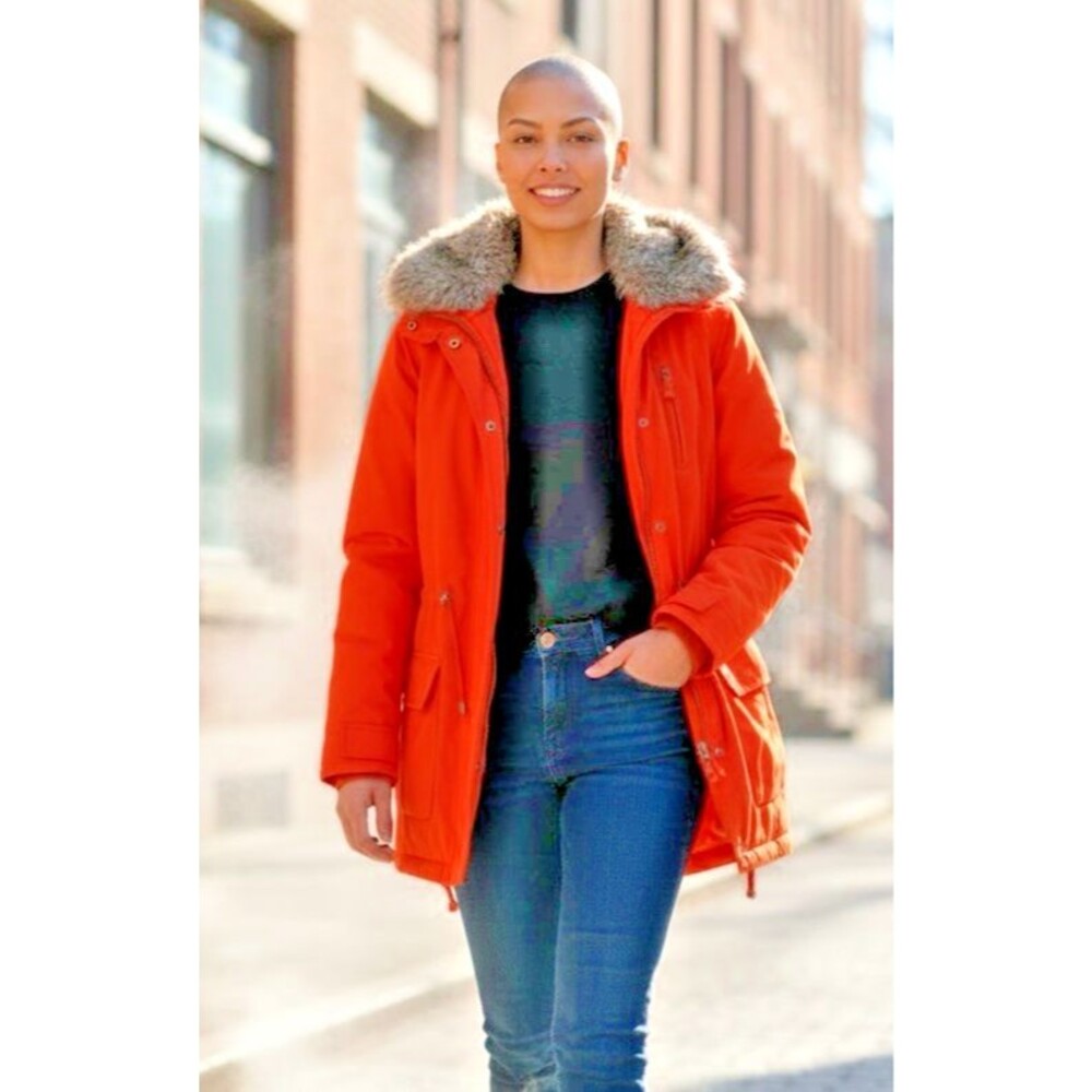 Anthropologie Daughters of the Liberation jacket NEW! orange zipped hooded S/P